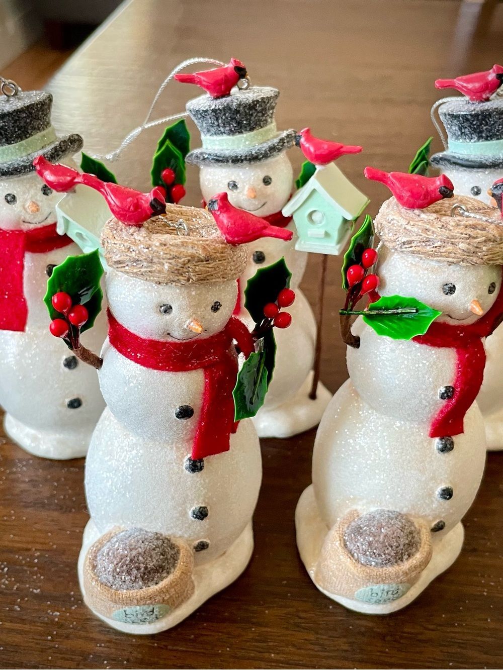 Holiday Snowman Ornaments (set of 5)